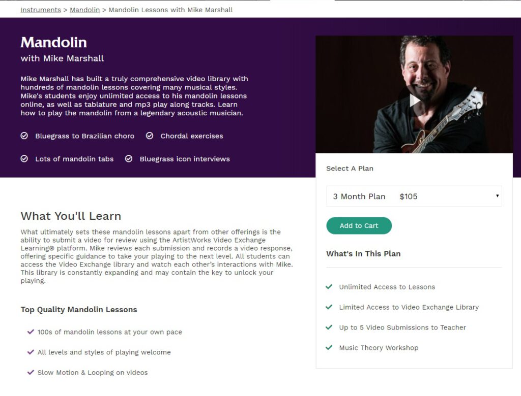 Online Mandolin Schoool Mike Marshall .- Artistworks